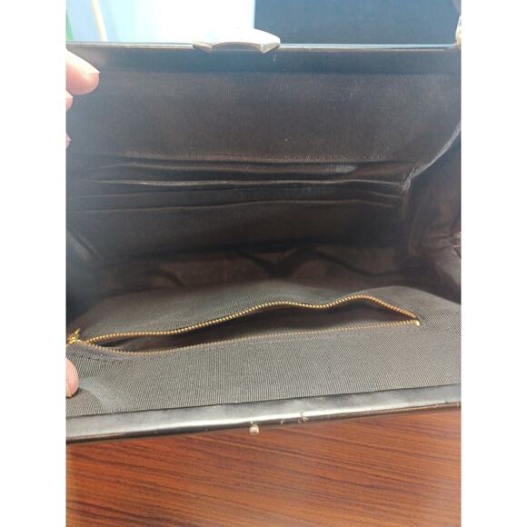 Vintage Needlepoint Embroidery Floral/Flowers Purse Handbag Top Clasp W/Receipt - Picture 6 of 14